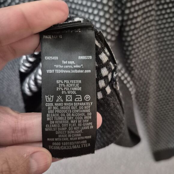 Ted Baker London Men's Gray Long Sleeve Wool Blend Crewneck Sweater 4 Large - Picture 3 of 7